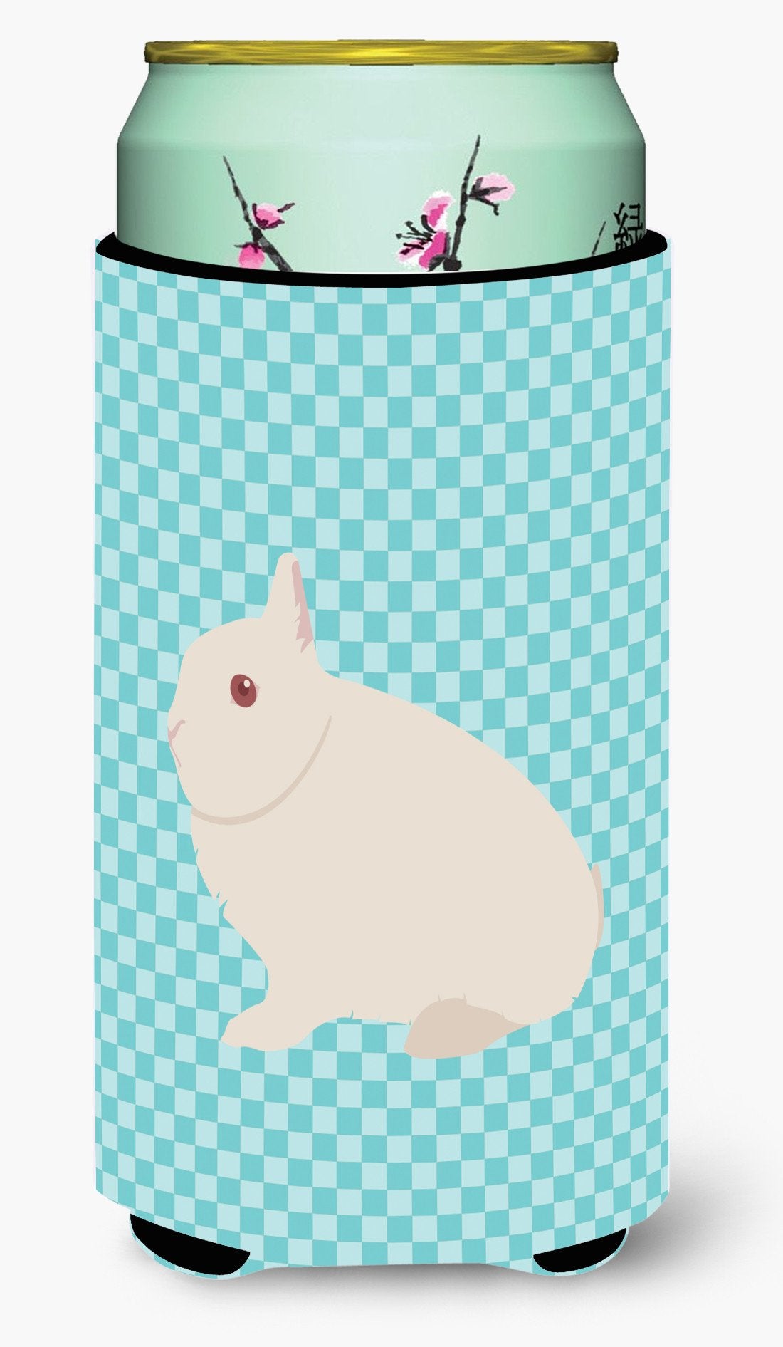 Hermelin Rabbit Blue Check Tall Boy Beverage Insulator Hugger BB8138TBC by Caroline&#39;s Treasures