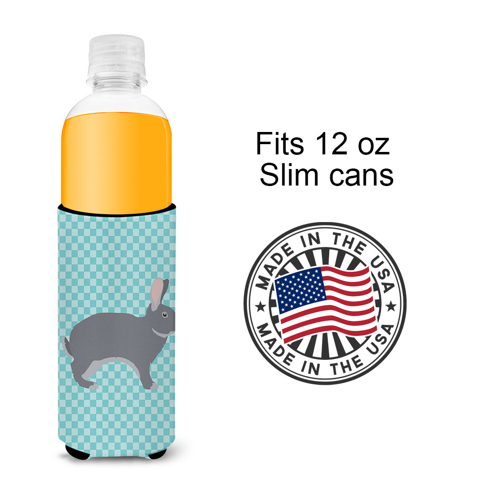 Giant Chinchilla Rabbit Blue Check  Ultra Hugger for slim cans  the-store.com.