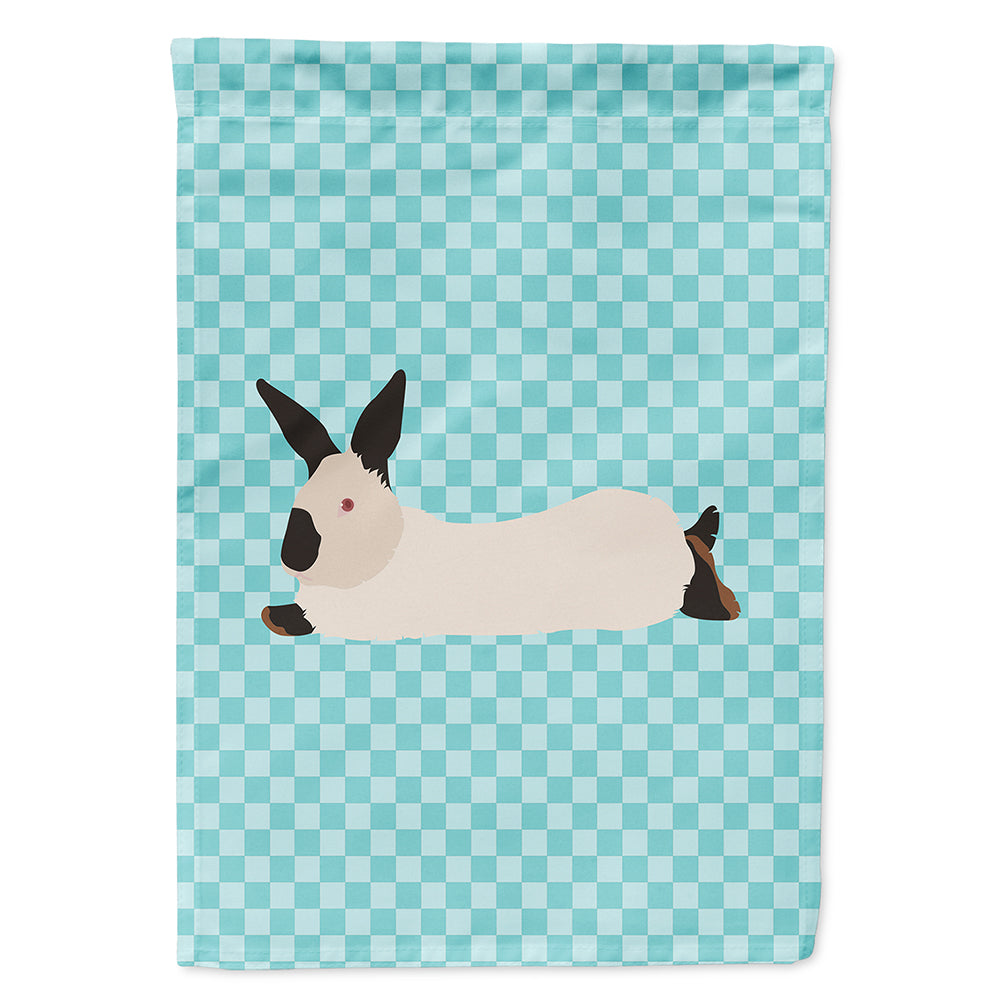 California White Rabbit Blue Check Flag Canvas House Size BB8141CHF  the-store.com.