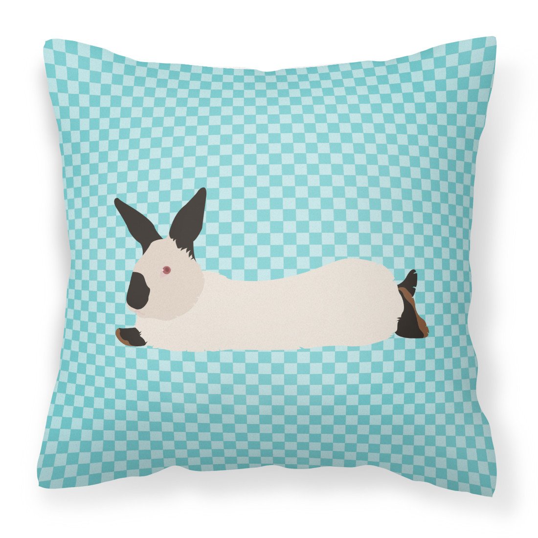 California White Rabbit Blue Check Fabric Decorative Pillow BB8141PW1818 by Caroline's Treasures