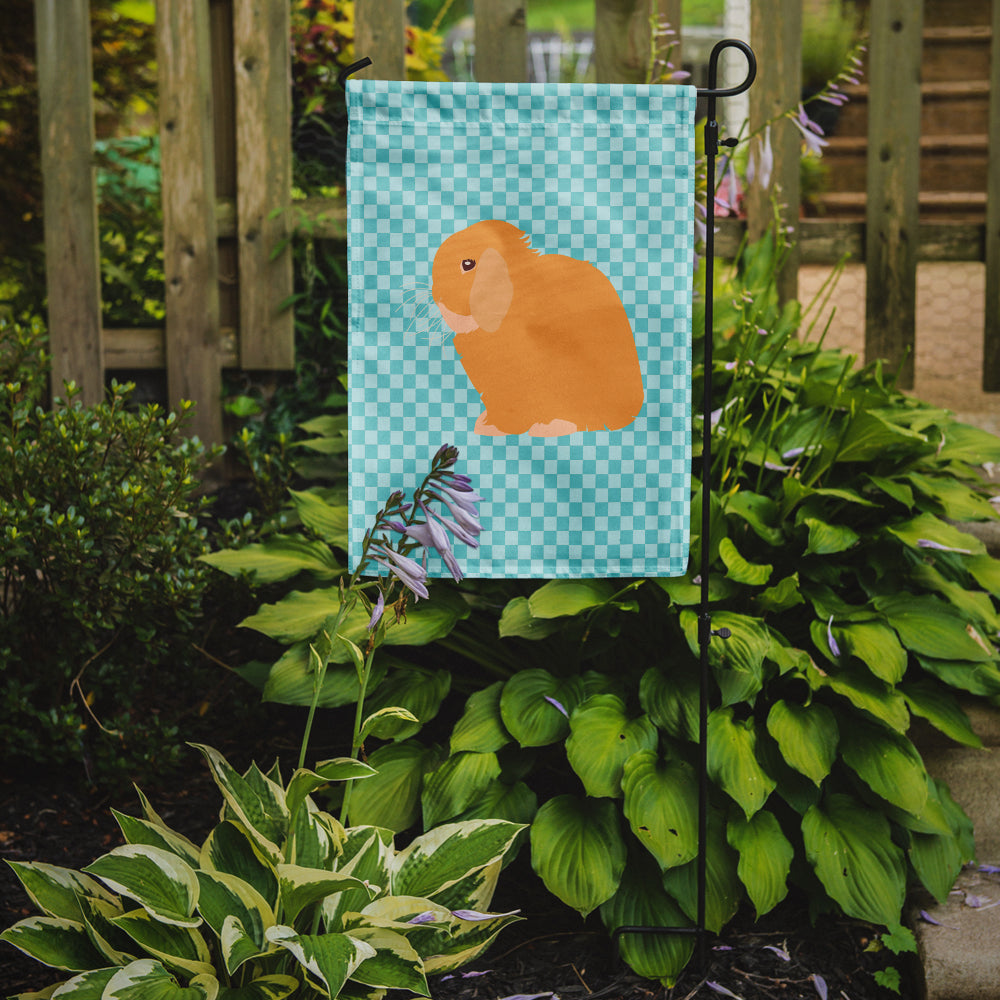 Holland Lop Rabbit Blue Check Flag Garden Size  the-store.com.