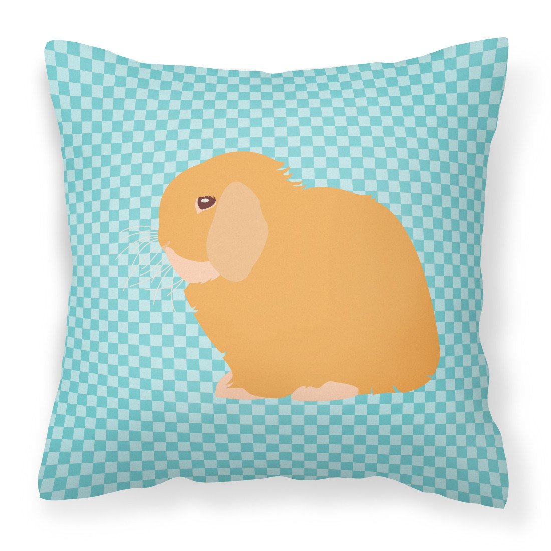 Holland Lop Rabbit Blue Check Fabric Decorative Pillow BB8142PW1818 by Caroline's Treasures