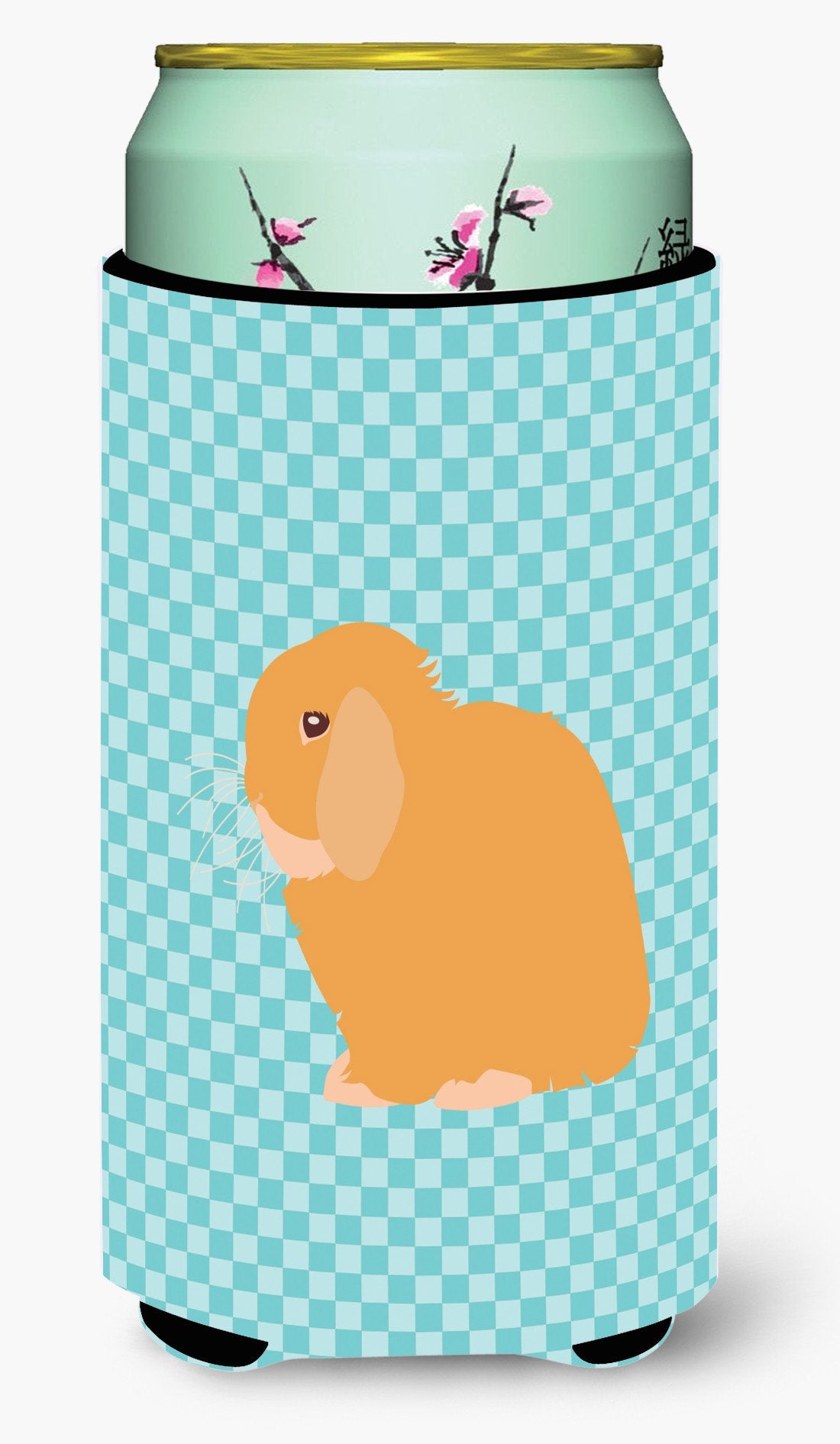 Holland Lop Rabbit Blue Check Tall Boy Beverage Insulator Hugger BB8142TBC by Caroline's Treasures