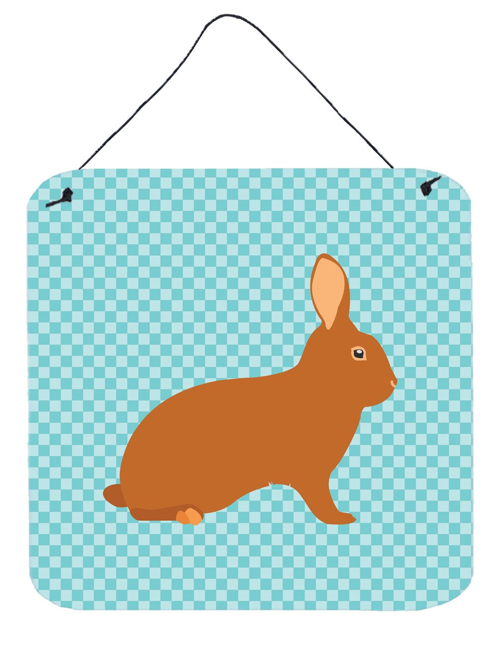 Rex Rabbit Blue Check Wall or Door Hanging Prints BB8143DS66 by Caroline's Treasures