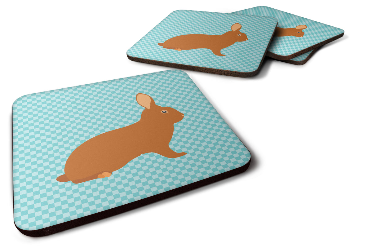 Rex Rabbit Blue Check Foam Coaster Set of 4 BB8143FC - the-store.com