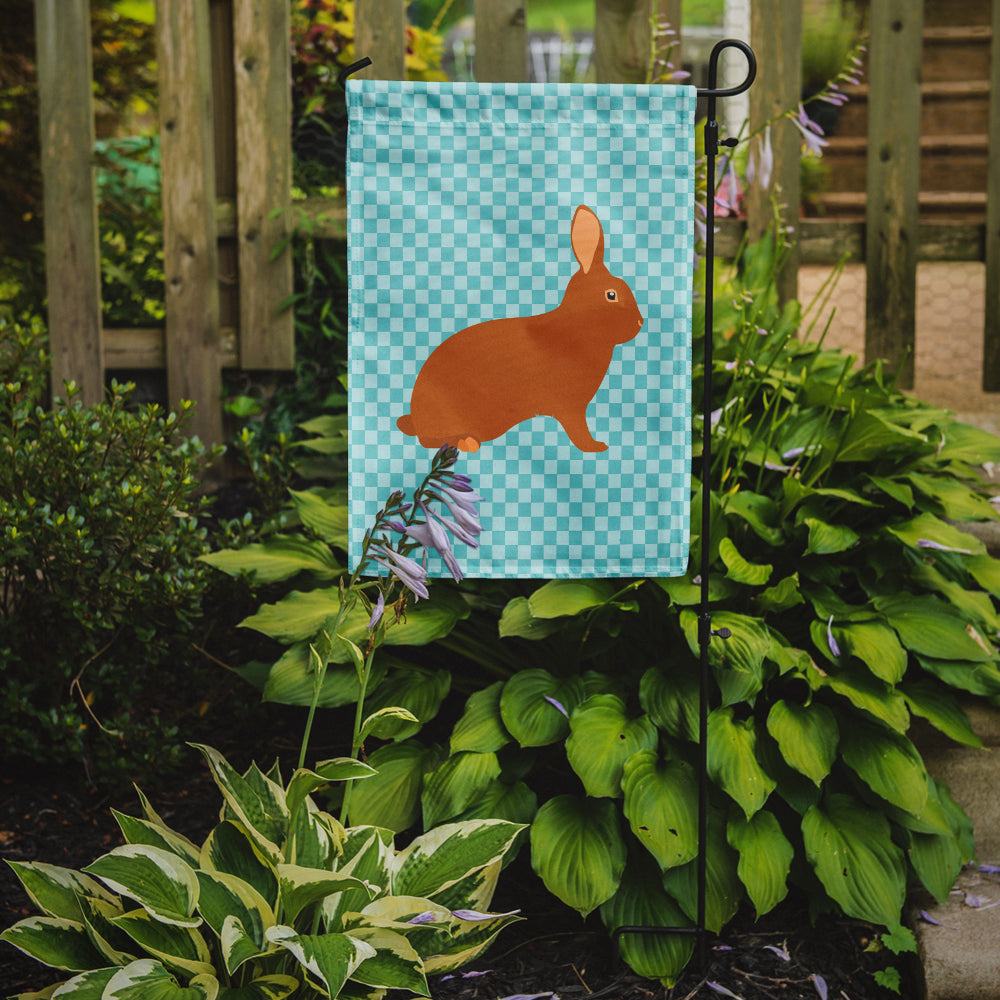 Rex Rabbit Blue Check Flag Garden Size  the-store.com.