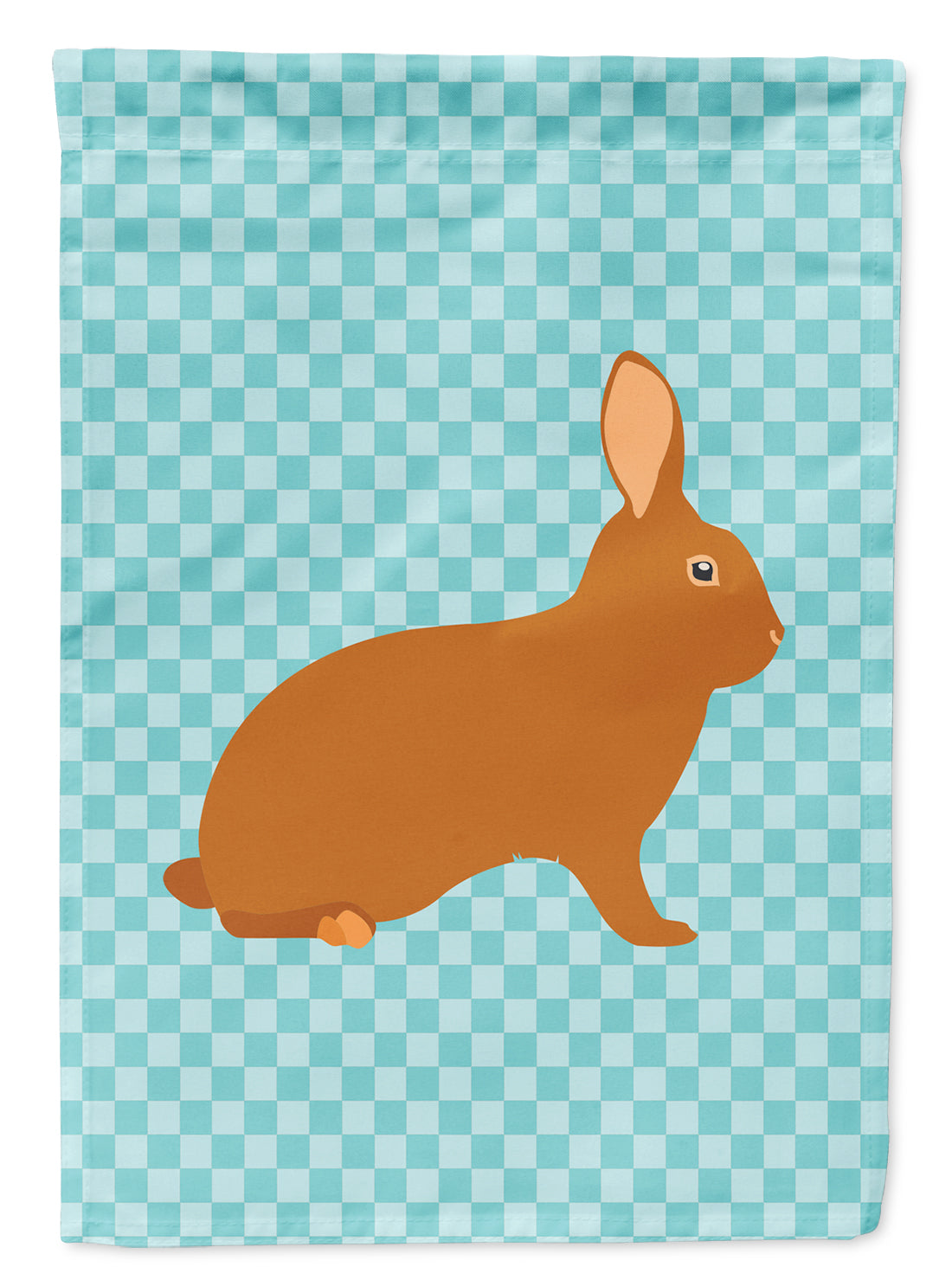 Rex Rabbit Blue Check Flag Garden Size  the-store.com.