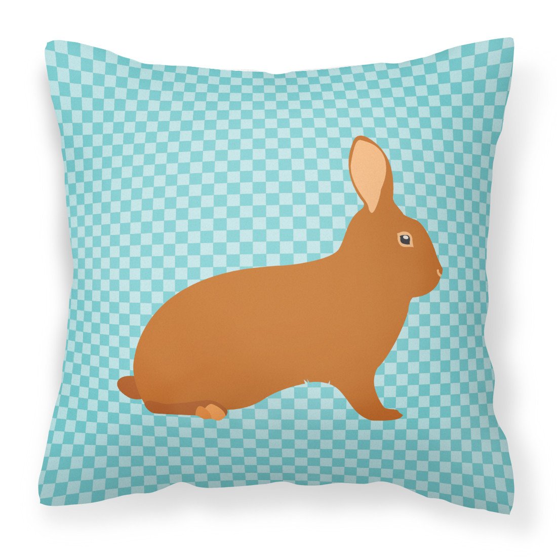 Rex Rabbit Blue Check Fabric Decorative Pillow BB8143PW1818 by Caroline's Treasures