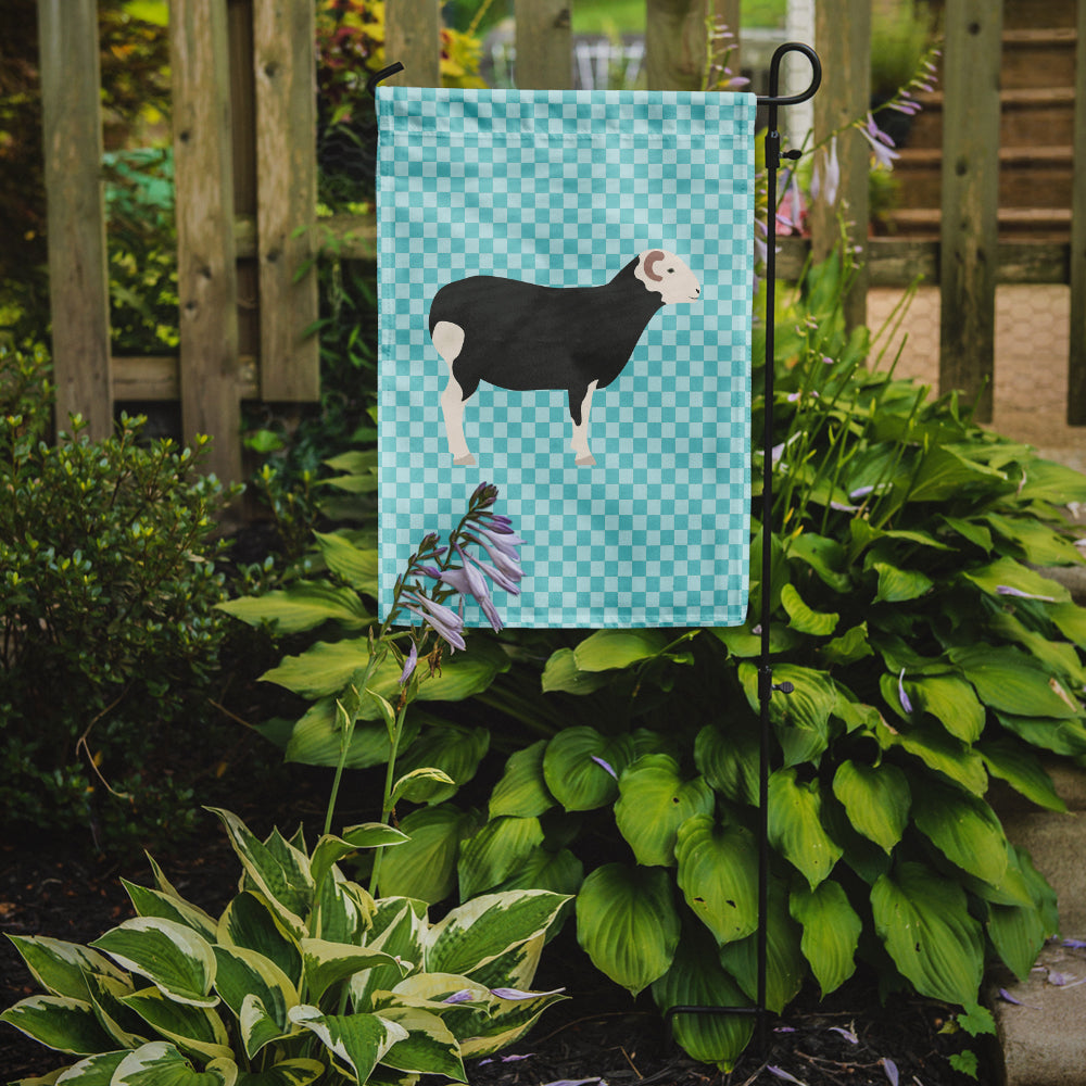 Herwick Sheep Blue Check Flag Garden Size  the-store.com.