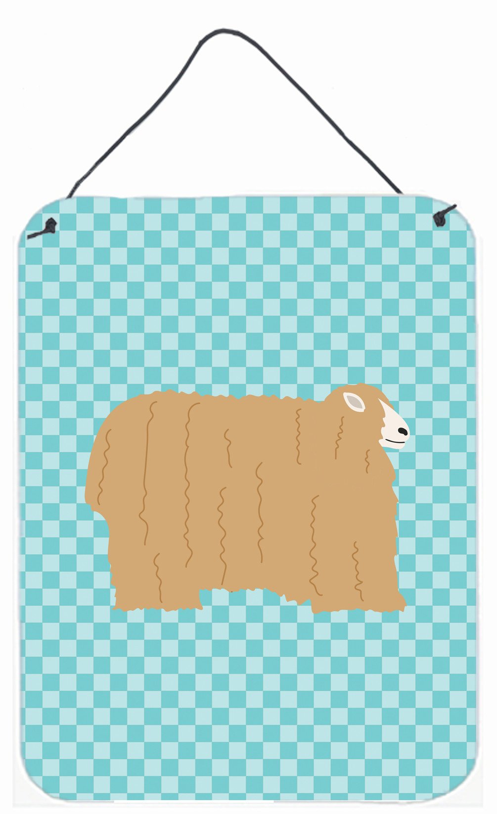 Lincoln Longwool Sheep Blue Check Wall or Door Hanging Prints BB8145DS1216 by Caroline&#39;s Treasures