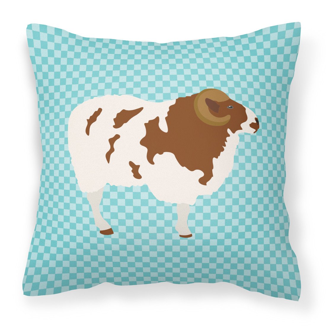 Jacob Sheep Blue Check Fabric Decorative Pillow BB8149PW1818 by Caroline's Treasures