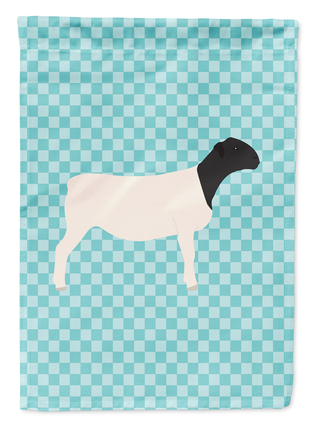 Dorper Sheep Blue Check Flag Garden Size  the-store.com.