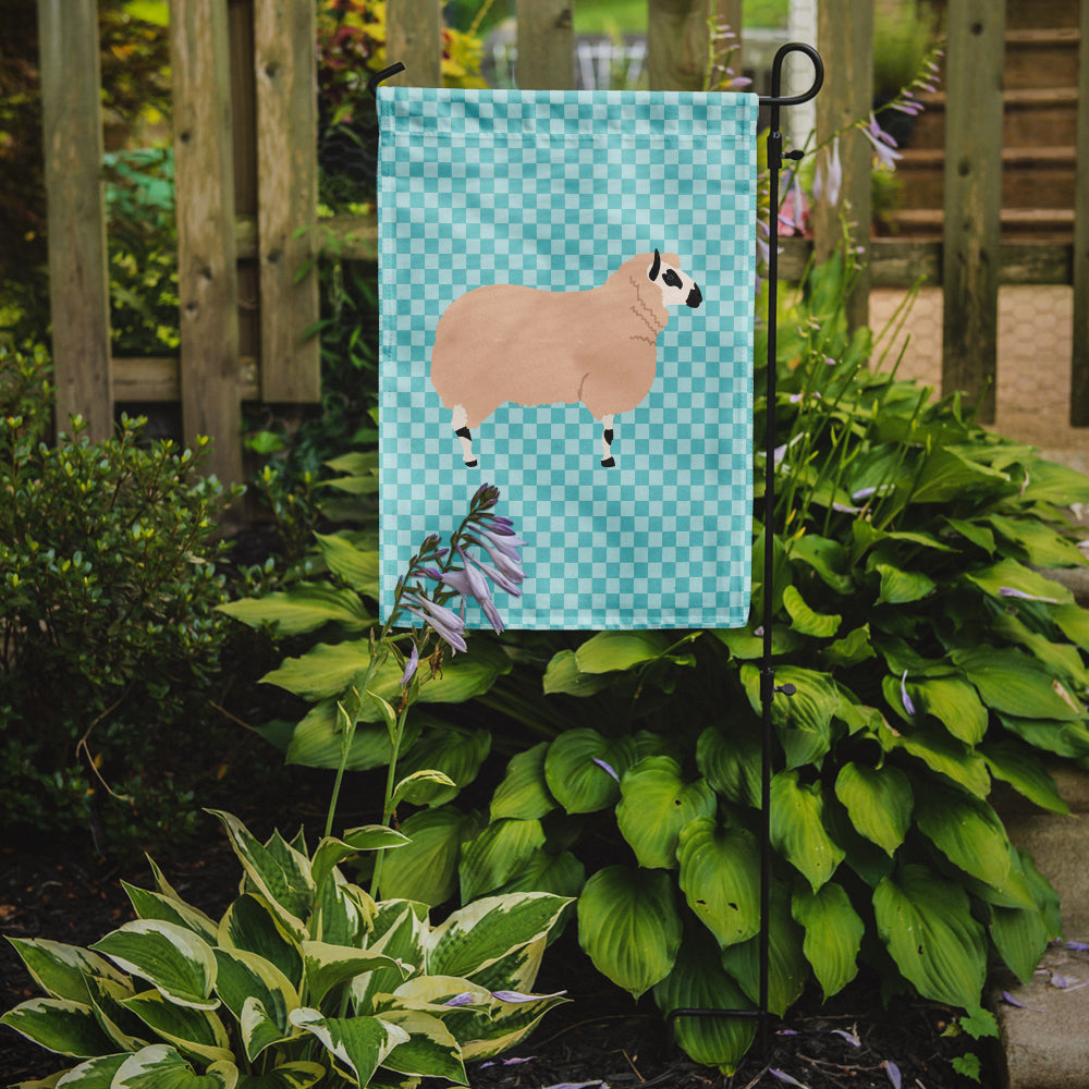 Kerry Hill Sheep Blue Check Flag Garden Size  the-store.com.