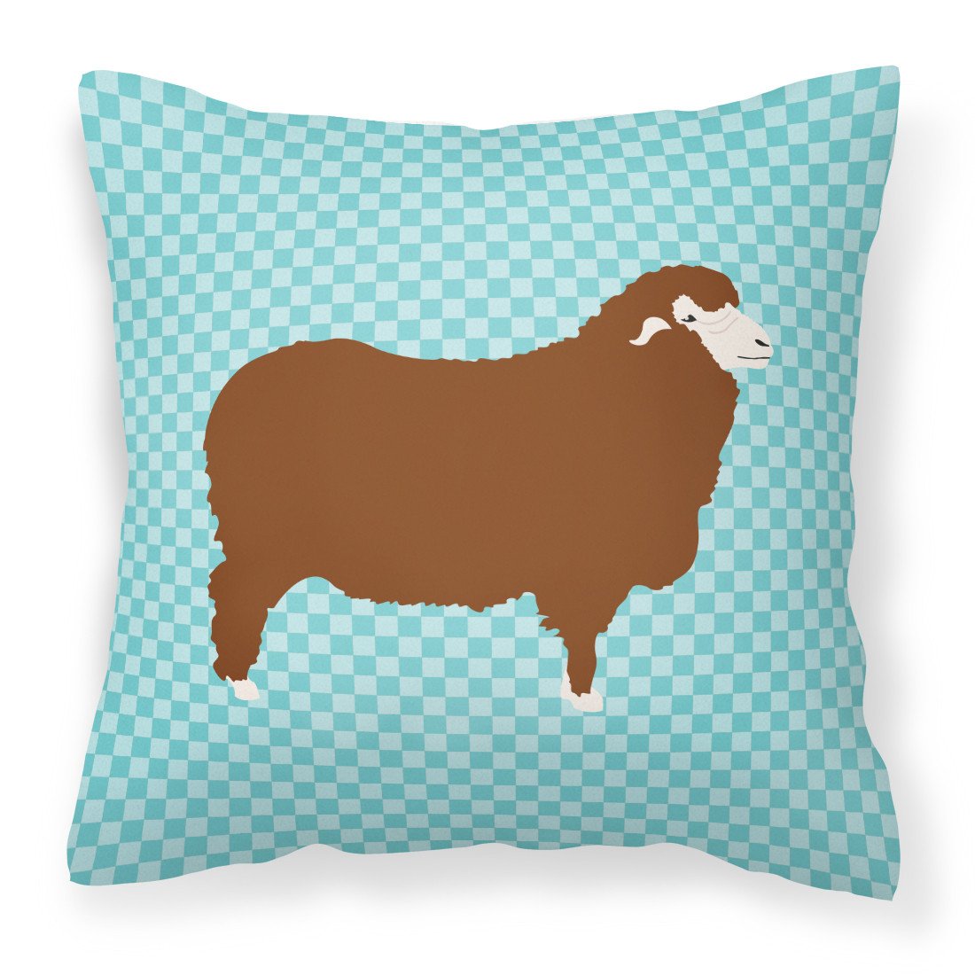 Merino Sheep Blue Check Fabric Decorative Pillow BB8155PW1818 by Caroline&#39;s Treasures