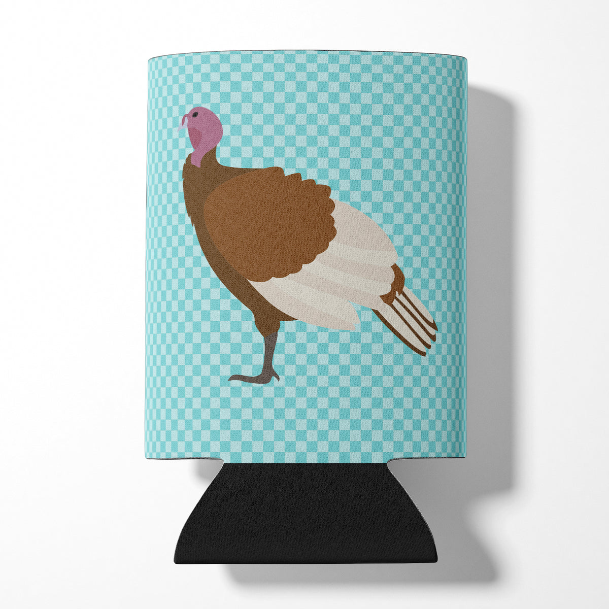 Bourbon Red Turkey Hen Blue Check Can or Bottle Hugger BB8156CC  the-store.com.