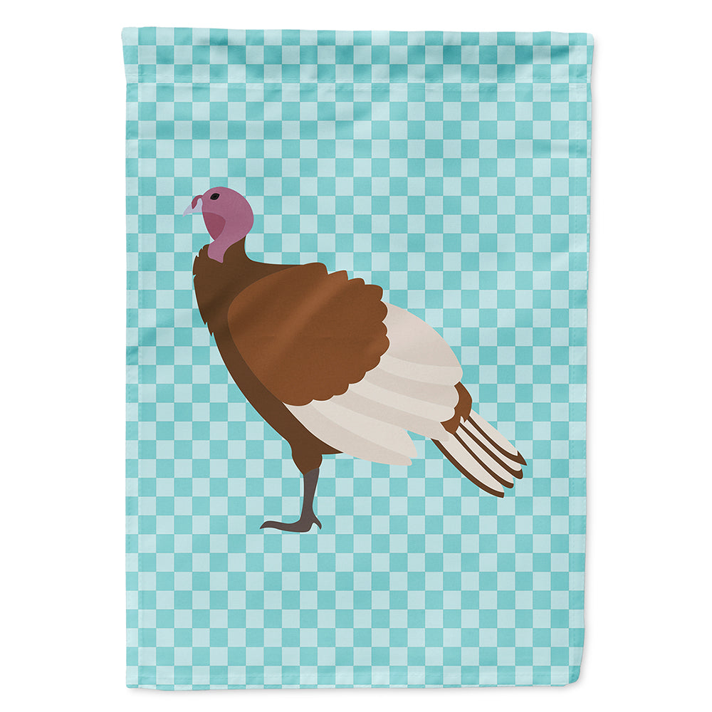 Bourbon Red Turkey Hen Blue Check Flag Canvas House Size BB8156CHF  the-store.com.