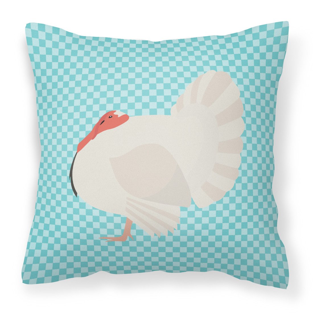 White Holland Turkey Blue Check Fabric Decorative Pillow BB8157PW1818 by Caroline's Treasures