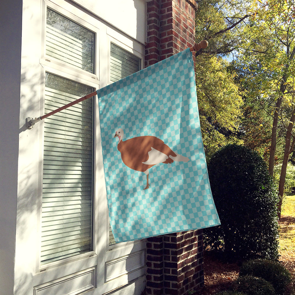 Jersey Buff Turkey Hen Blue Check Flag Canvas House Size BB8158CHF  the-store.com.