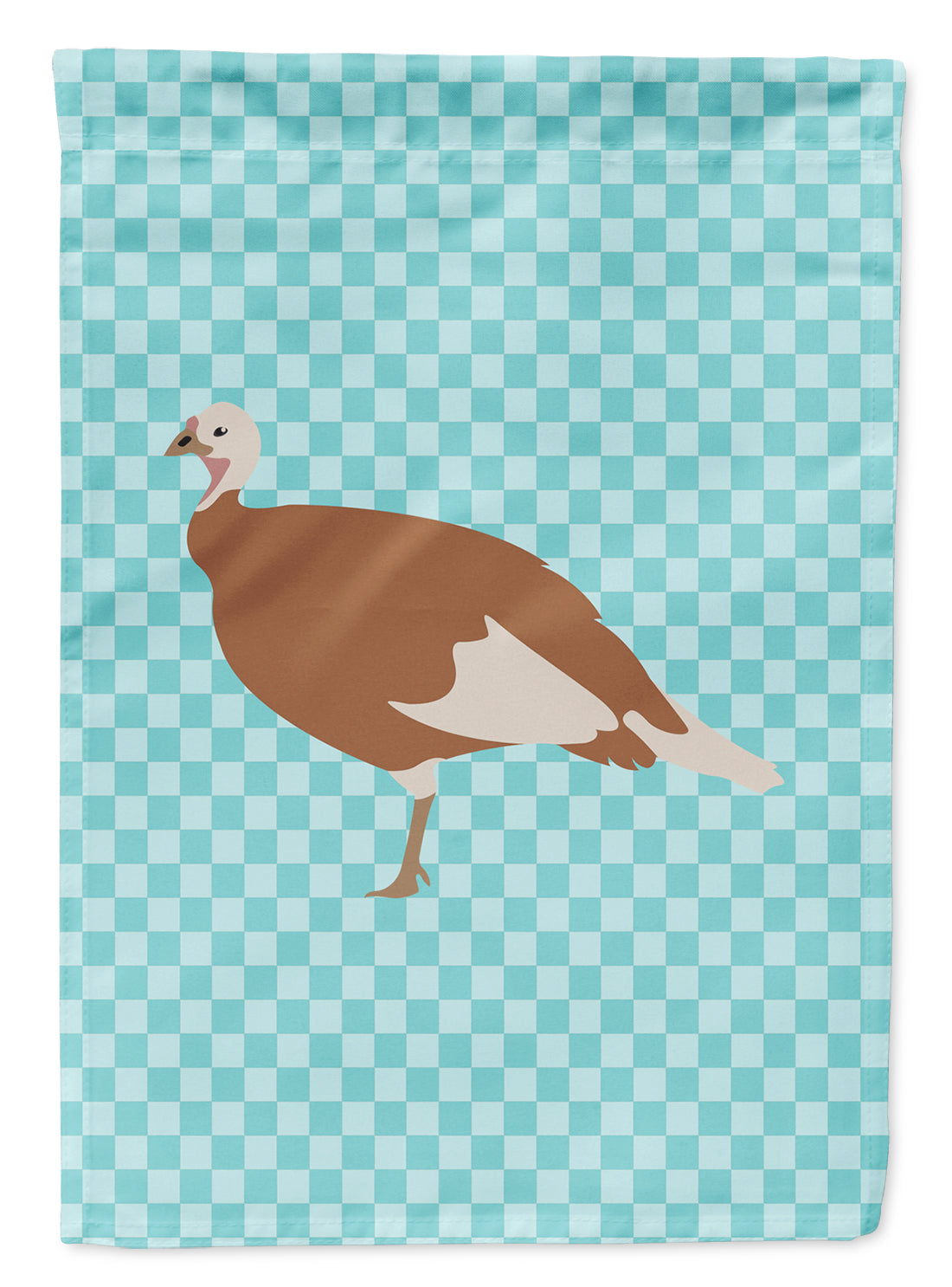 Jersey Buff Turkey Hen Blue Check Flag Garden Size  the-store.com.