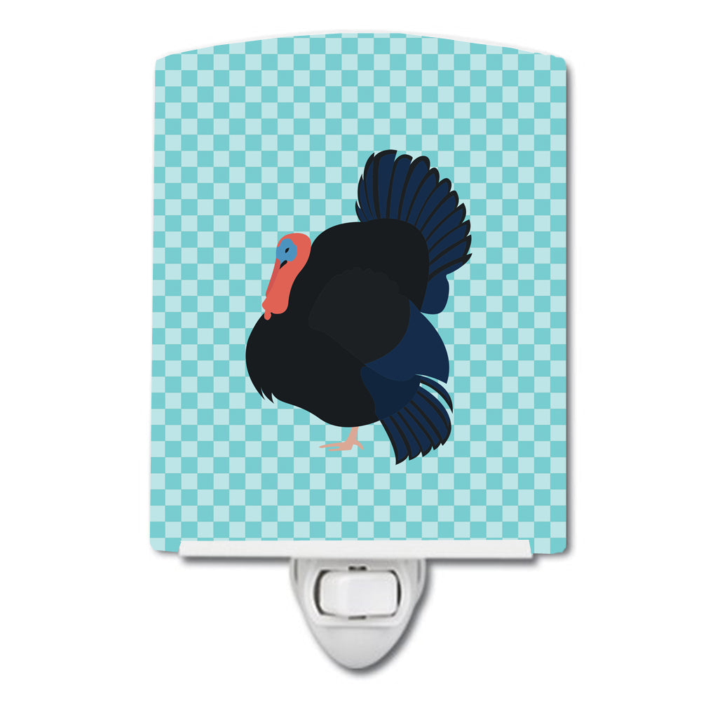 Norfolk Black Turkey Blue Check Ceramic Night Light BB8159CNL - the-store.com