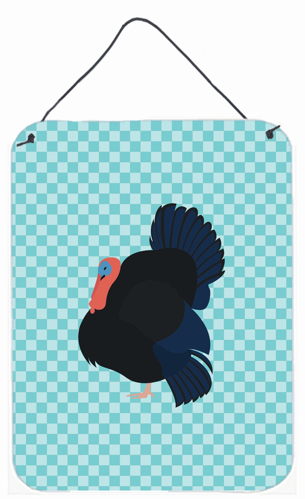 Norfolk Black Turkey Blue Check Wall or Door Hanging Prints BB8159DS1216 by Caroline's Treasures