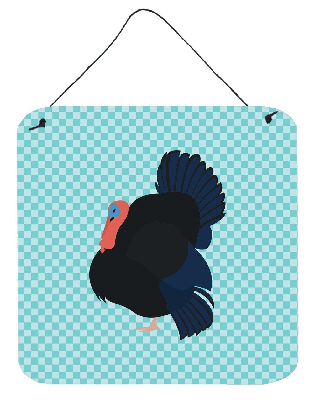 Norfolk Black Turkey Blue Check Wall or Door Hanging Prints BB8159DS66 by Caroline&#39;s Treasures