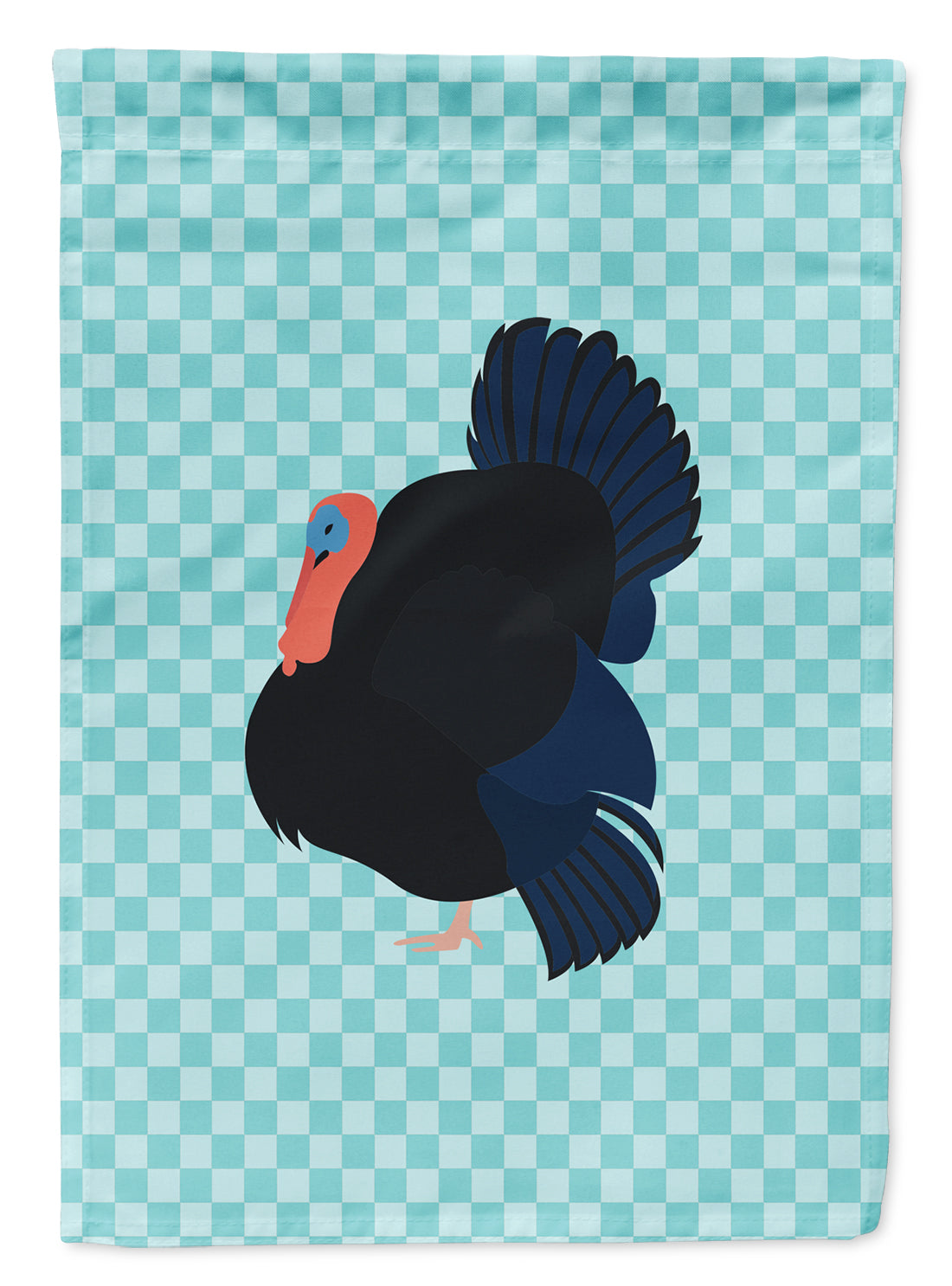 Norfolk Black Turkey Blue Check Flag Garden Size  the-store.com.