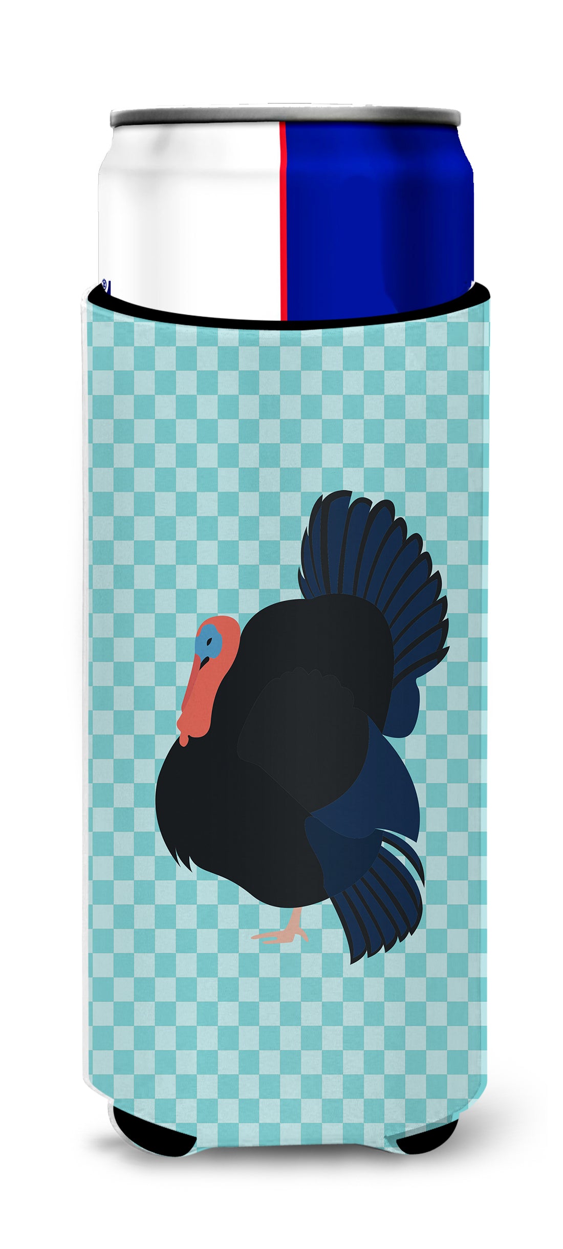 Norfolk Black Turkey Blue Check  Ultra Hugger for slim cans  the-store.com.