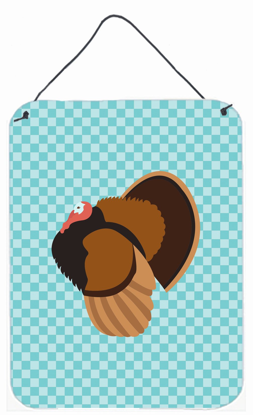 Bronze Turkey Blue Check Wall or Door Hanging Prints BB8160DS1216 by Caroline's Treasures