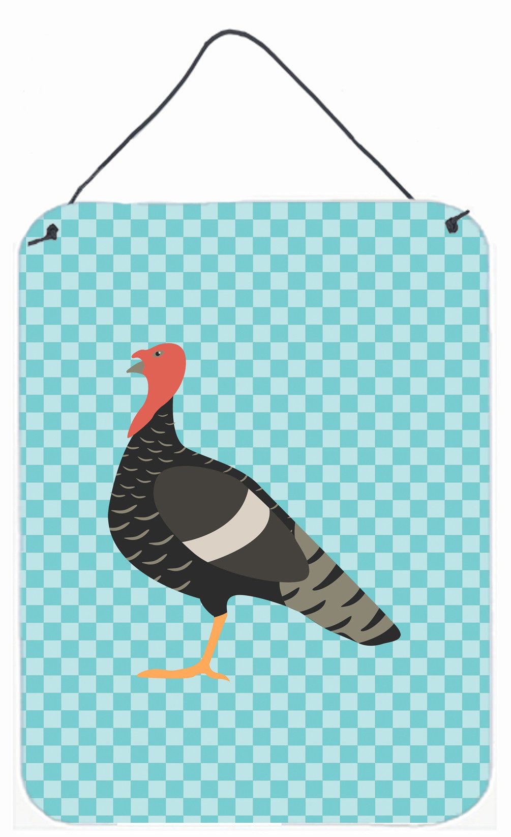 Marragansett Turkey Blue Check Wall or Door Hanging Prints BB8161DS1216 by Caroline's Treasures