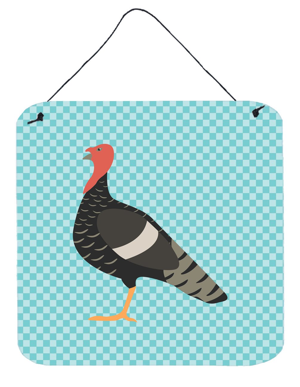 Marragansett Turkey Blue Check Wall or Door Hanging Prints BB8161DS66 by Caroline's Treasures