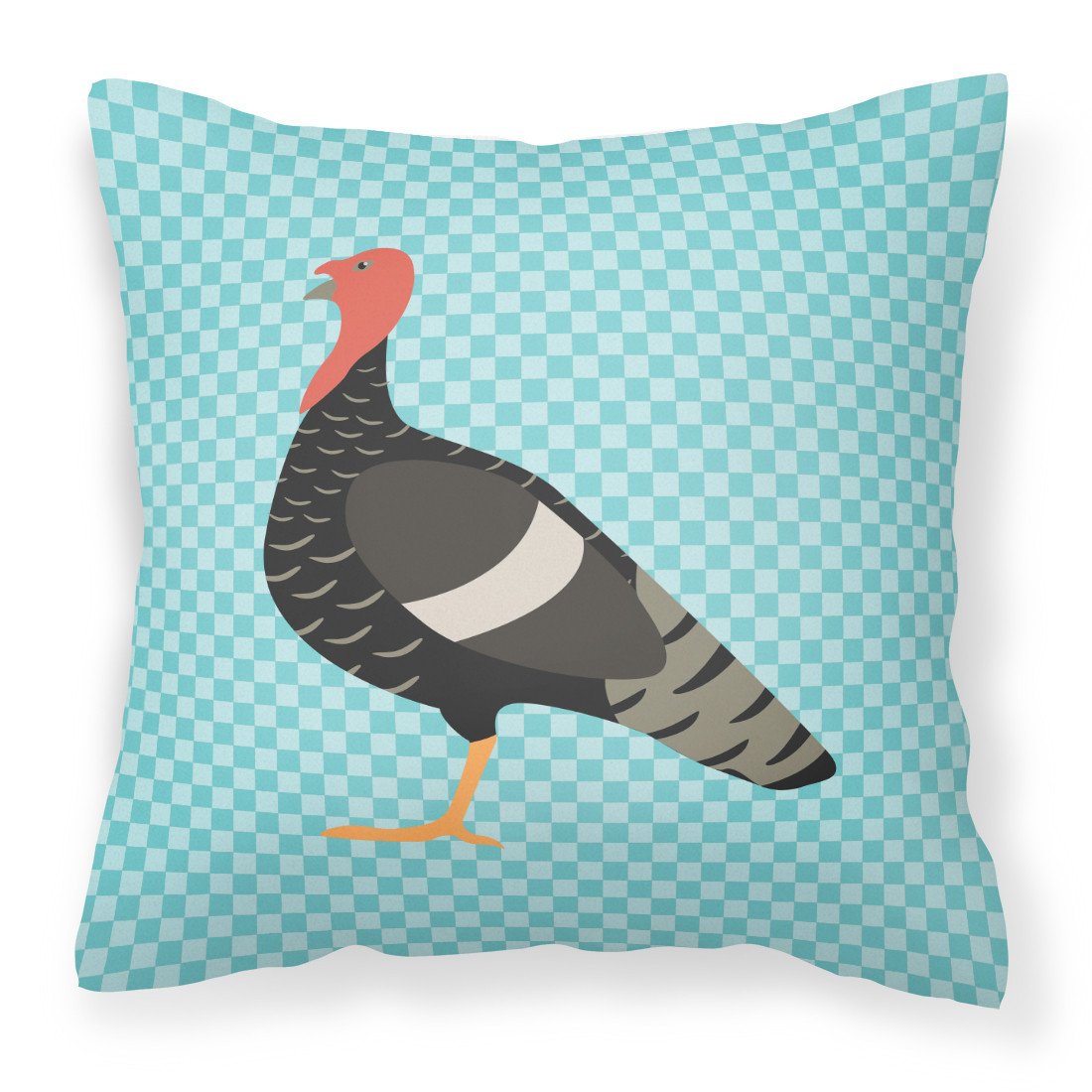 Marragansett Turkey Blue Check Fabric Decorative Pillow BB8161PW1818 by Caroline&#39;s Treasures