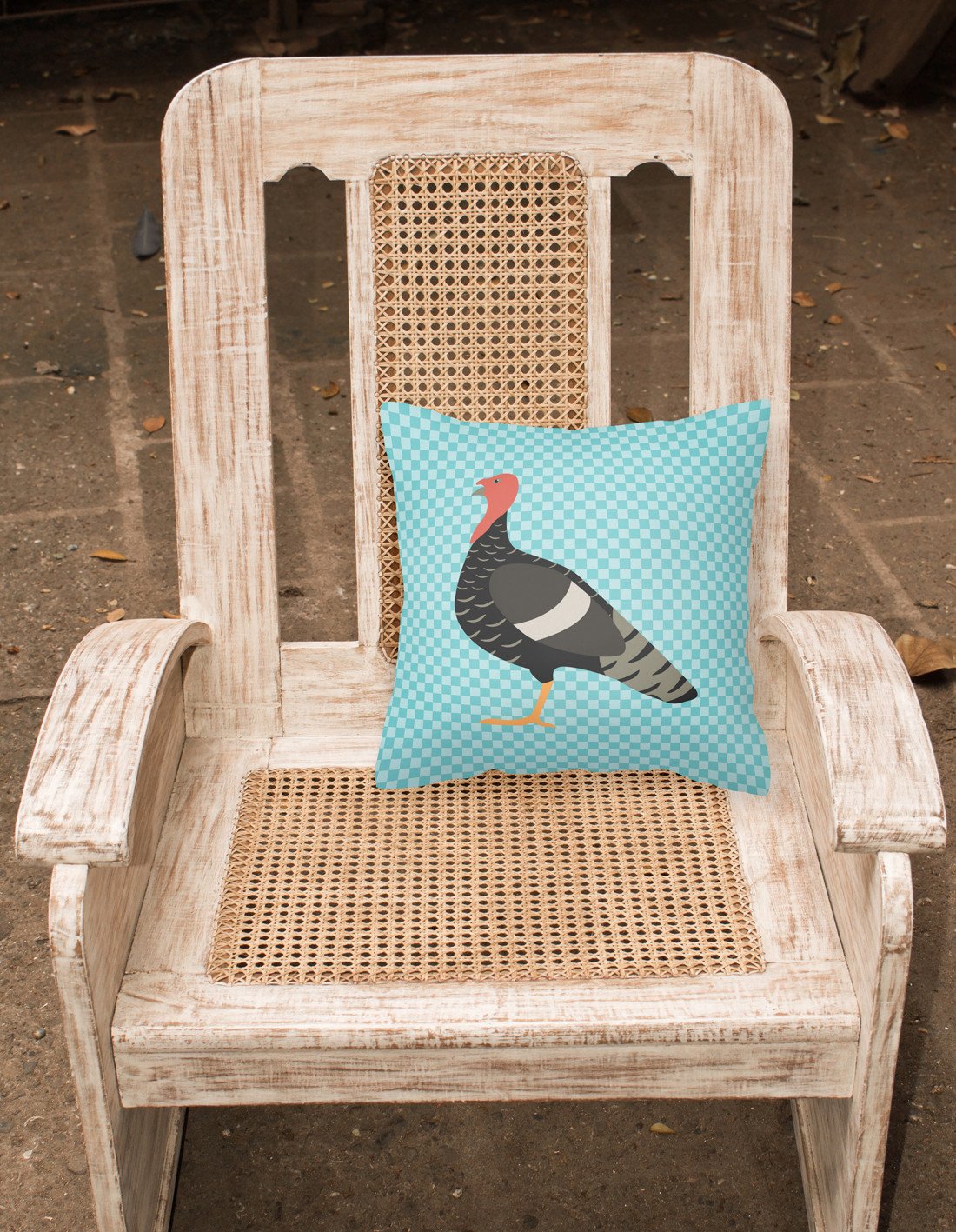 Marragansett Turkey Blue Check Fabric Decorative Pillow BB8161PW1818 by Caroline's Treasures