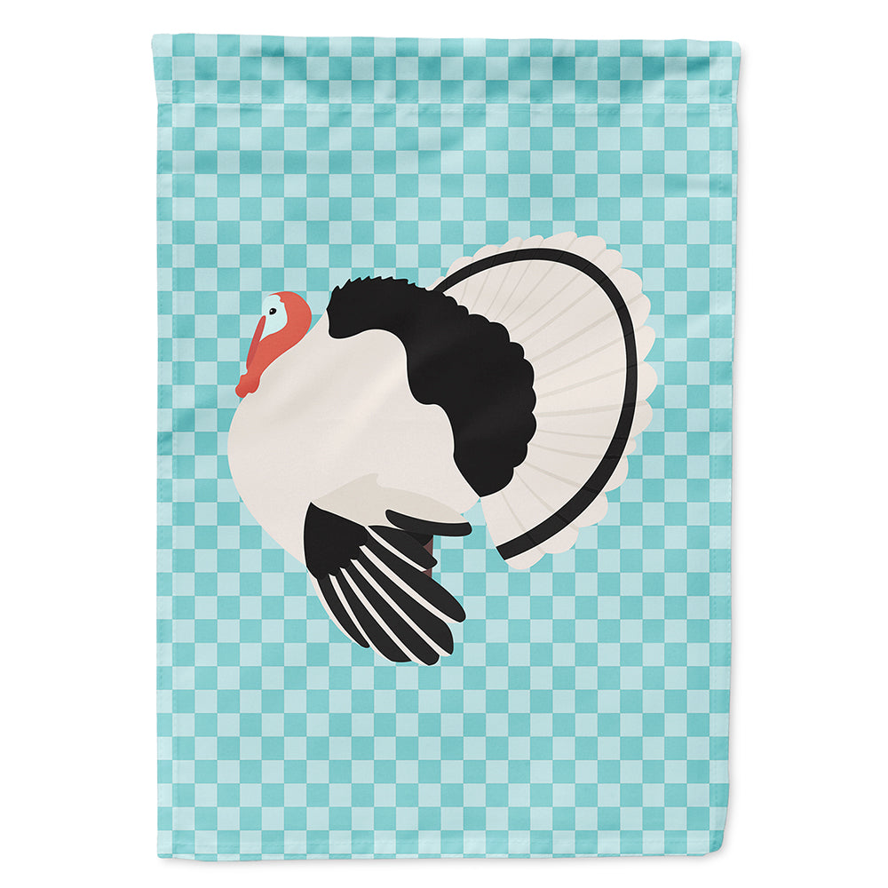 Royal Palm Turkey Blue Check Flag Canvas House Size BB8162CHF  the-store.com.