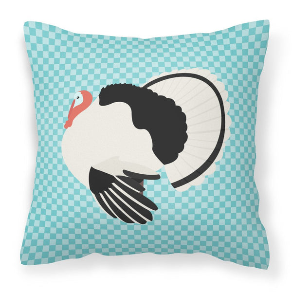 Royal Palm Turkey Blue Check Fabric Decorative Pillow BB8162PW1818 by Caroline's Treasures