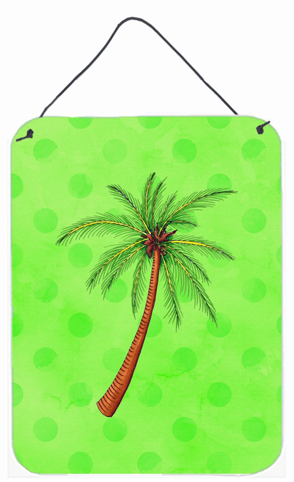 Palm Tree Green Polkadot Wall or Door Hanging Prints BB8165DS1216 by Caroline's Treasures