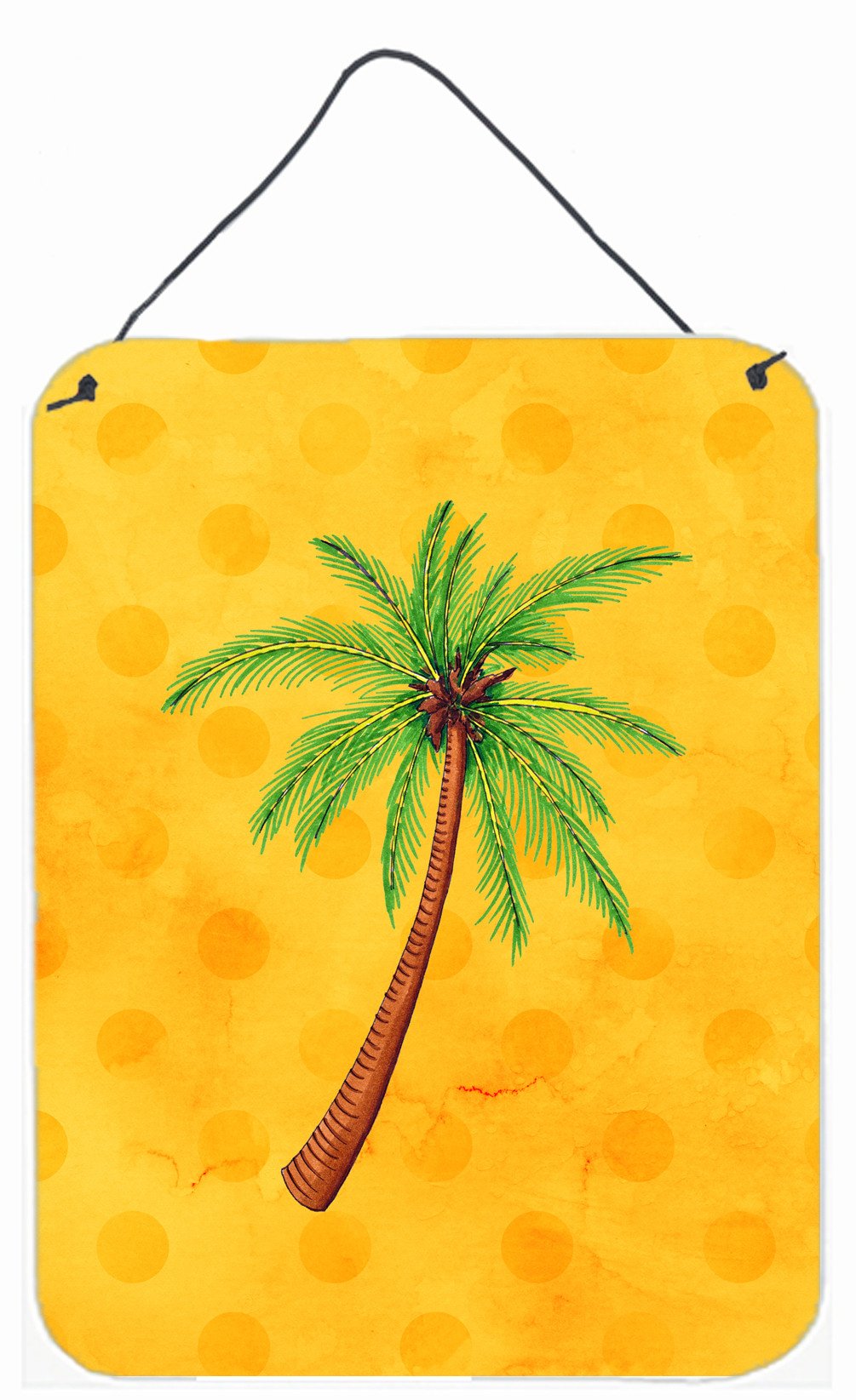 Palm Tree Yellow Polkadot Wall or Door Hanging Prints BB8167DS1216 by Caroline's Treasures