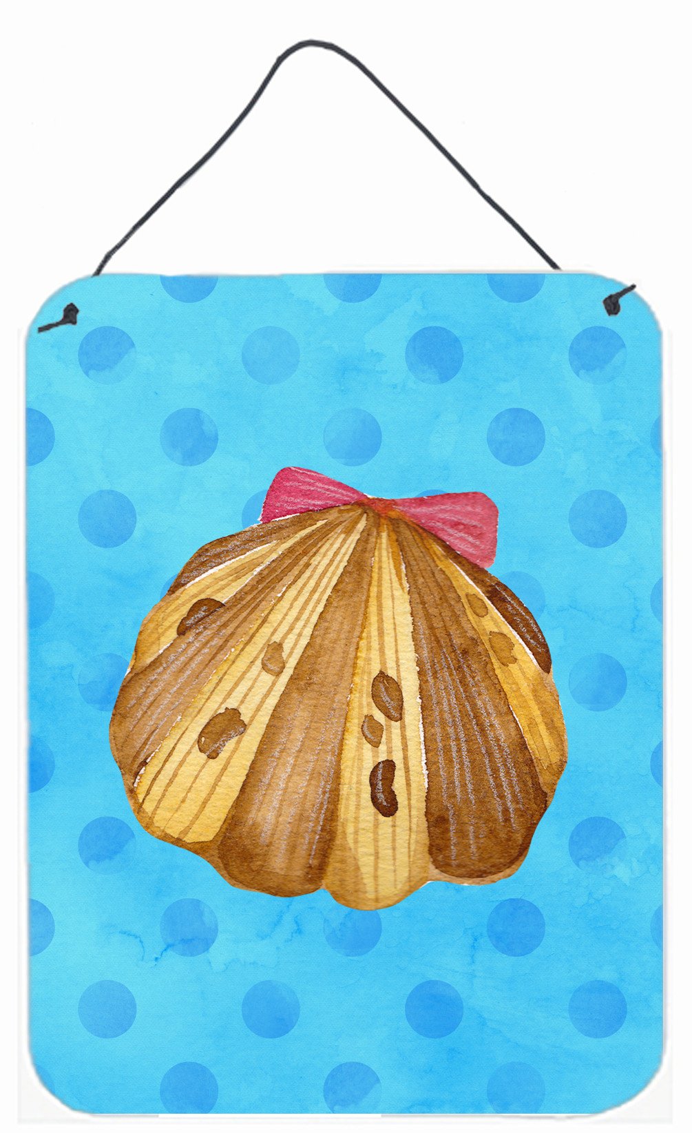 Sea Shell Blue Polkadot Wall or Door Hanging Prints BB8171DS1216 by Caroline&#39;s Treasures