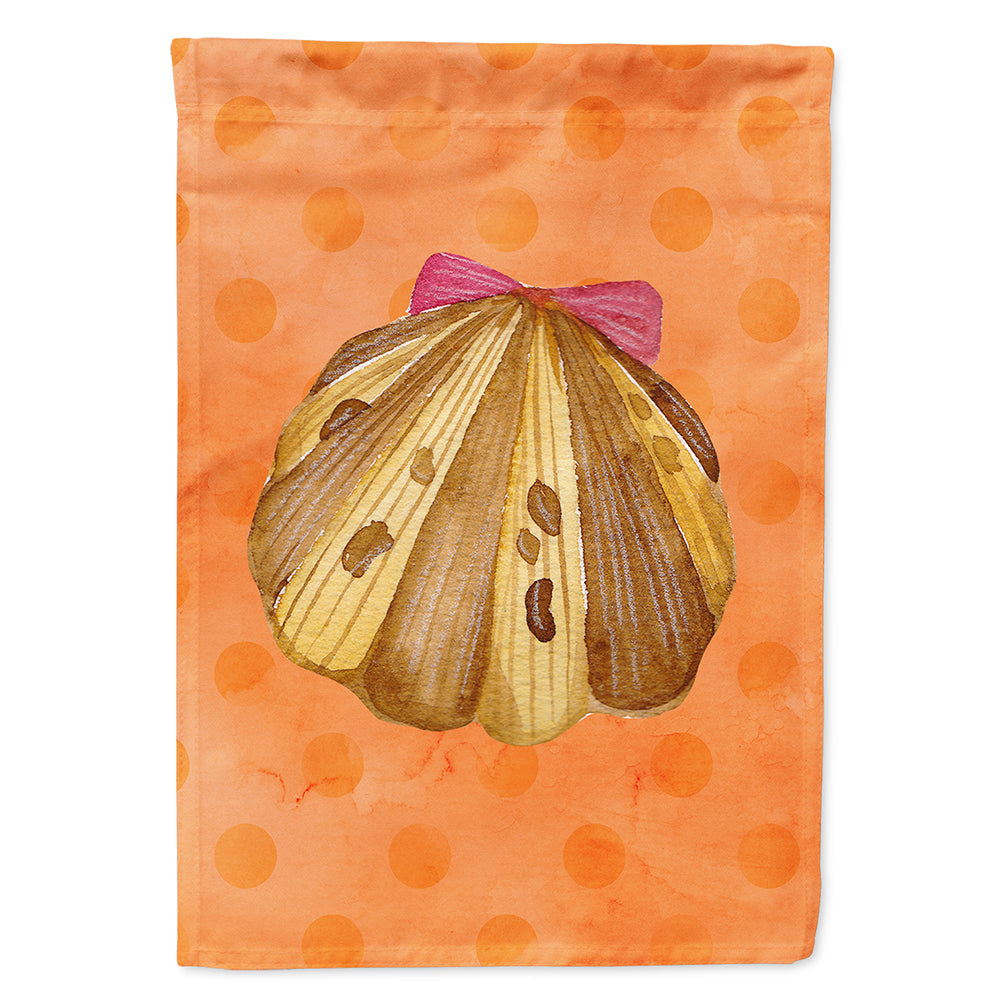 Sea Shell Orange Polkadot Flag Canvas House Size BB8173CHF  the-store.com.