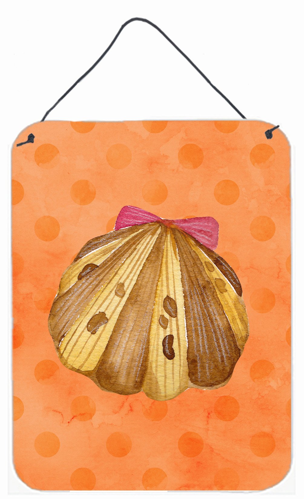 Sea Shell Orange Polkadot Wall or Door Hanging Prints BB8173DS1216 by Caroline's Treasures