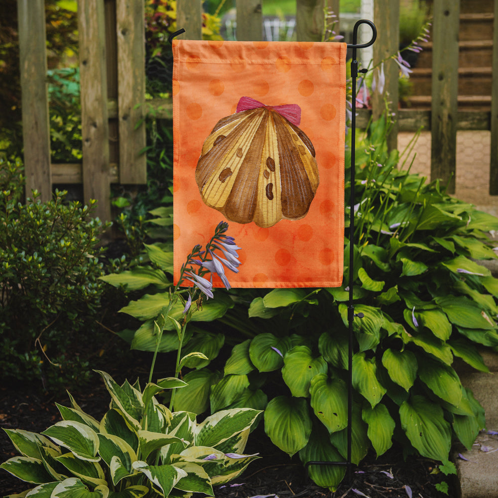 Sea Shell Orange Polkadot Flag Garden Size BB8173GF  the-store.com.