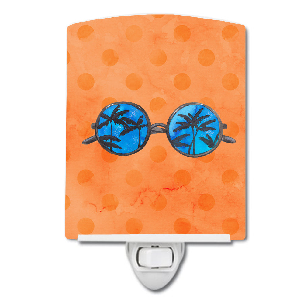 Sunglasses Orange Polkadot Ceramic Night Light BB8178CNL - the-store.com