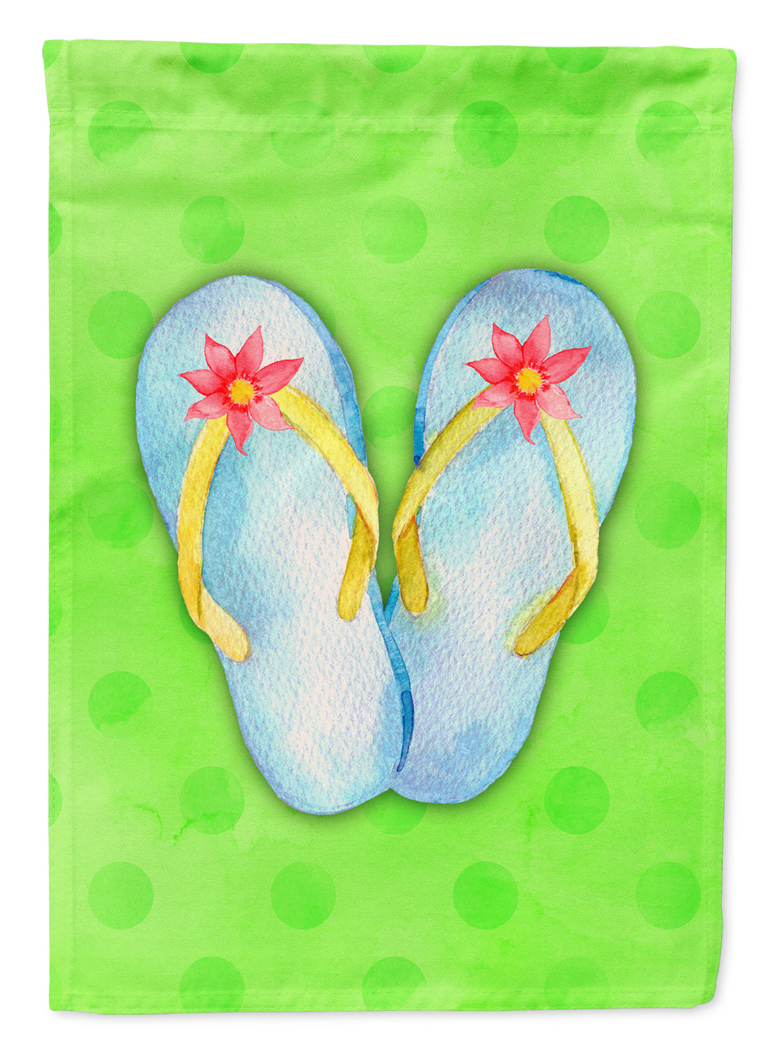 Flip Flops Green Polkadot Flag Garden Size BB8180GF  the-store.com.