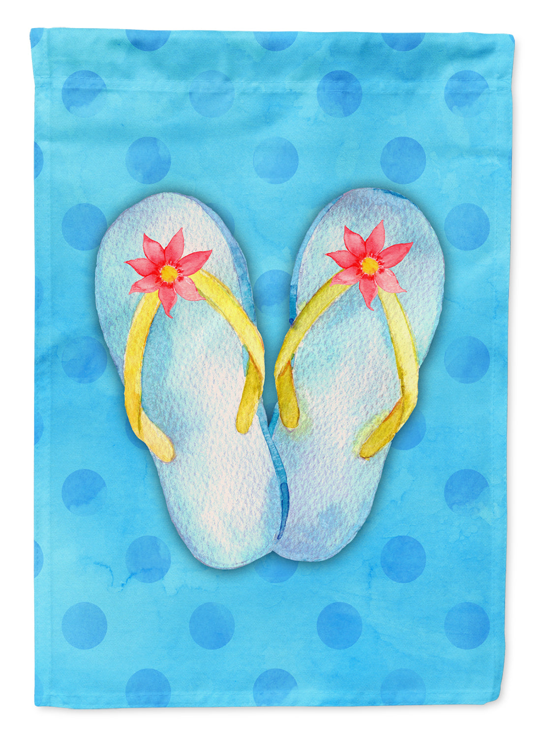 Flip Flops Blue Polkadot Flag Garden Size BB8181GF  the-store.com.