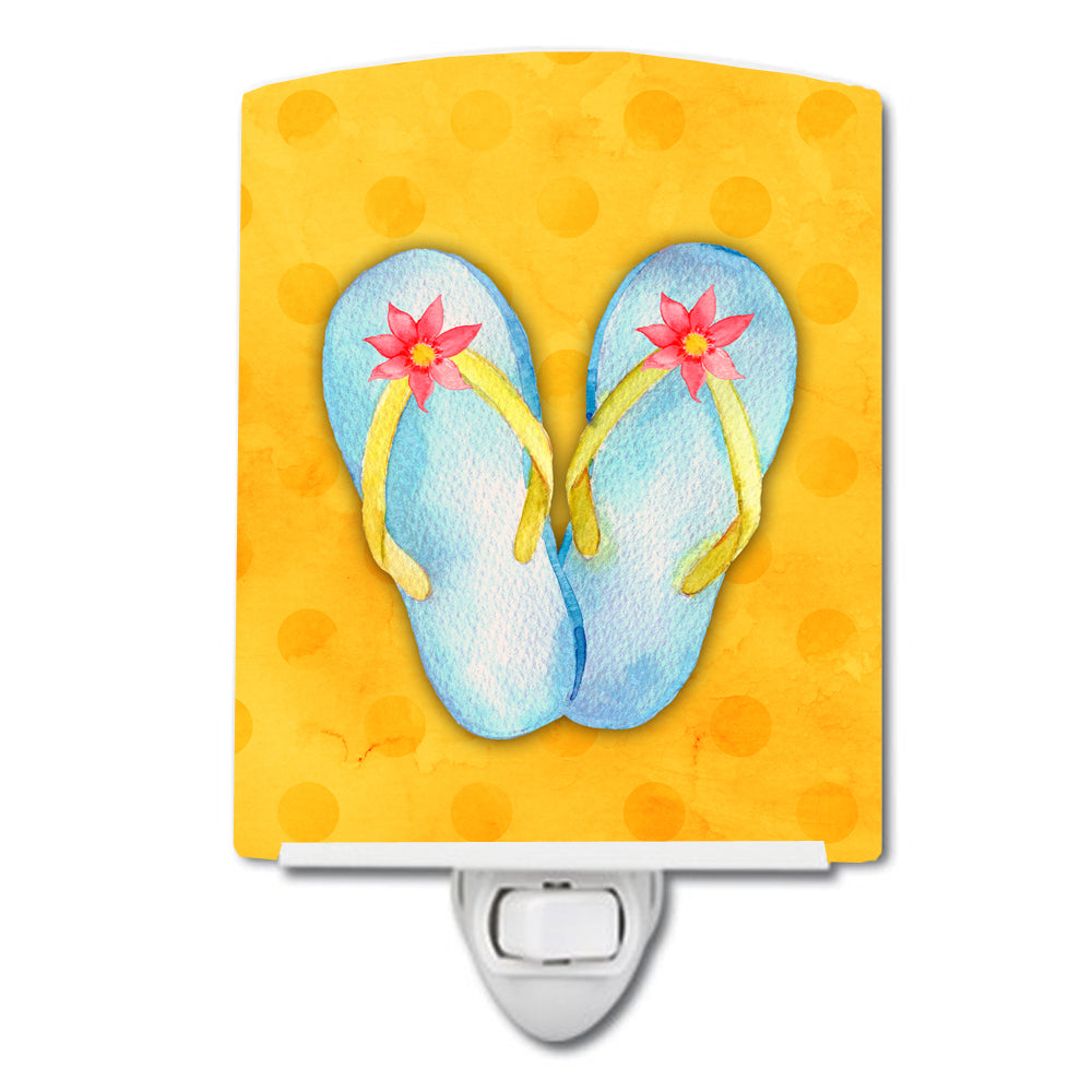 Flip Flops Yellow Polkadot Ceramic Night Light BB8182CNL - the-store.com