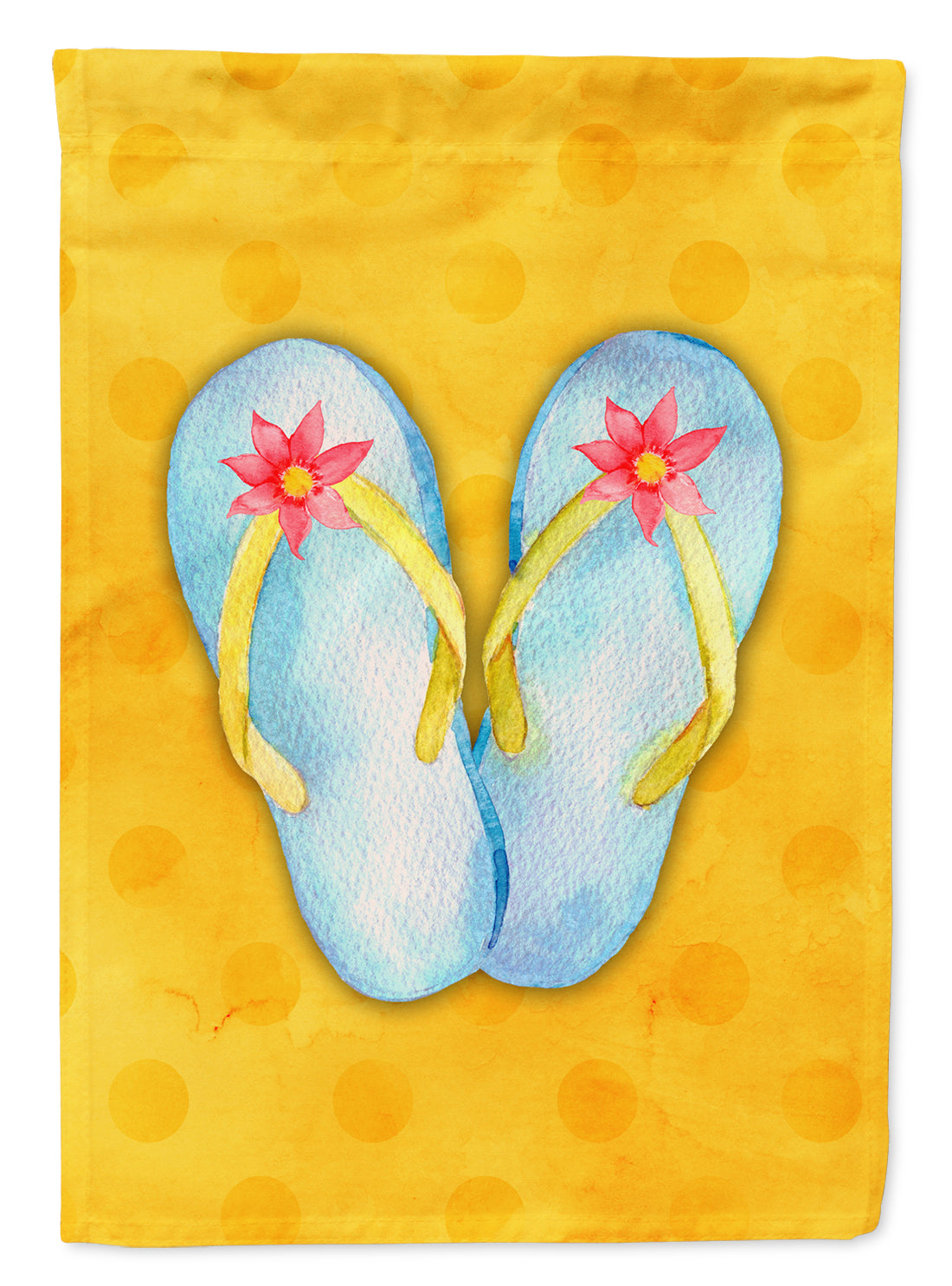 Flip Flops Yellow Polkadot Flag Garden Size BB8182GF  the-store.com.