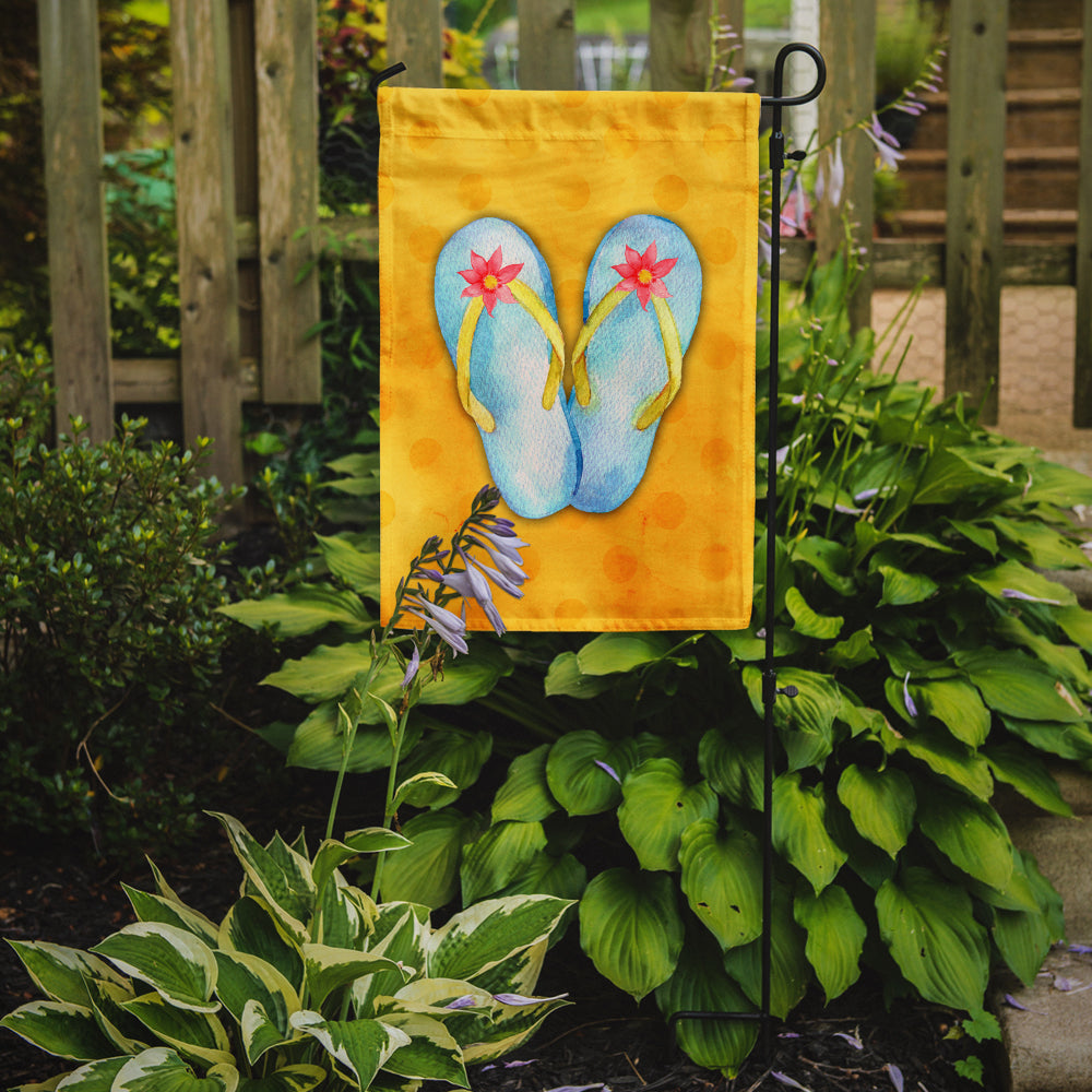 Flip Flops Yellow Polkadot Flag Garden Size BB8182GF  the-store.com.