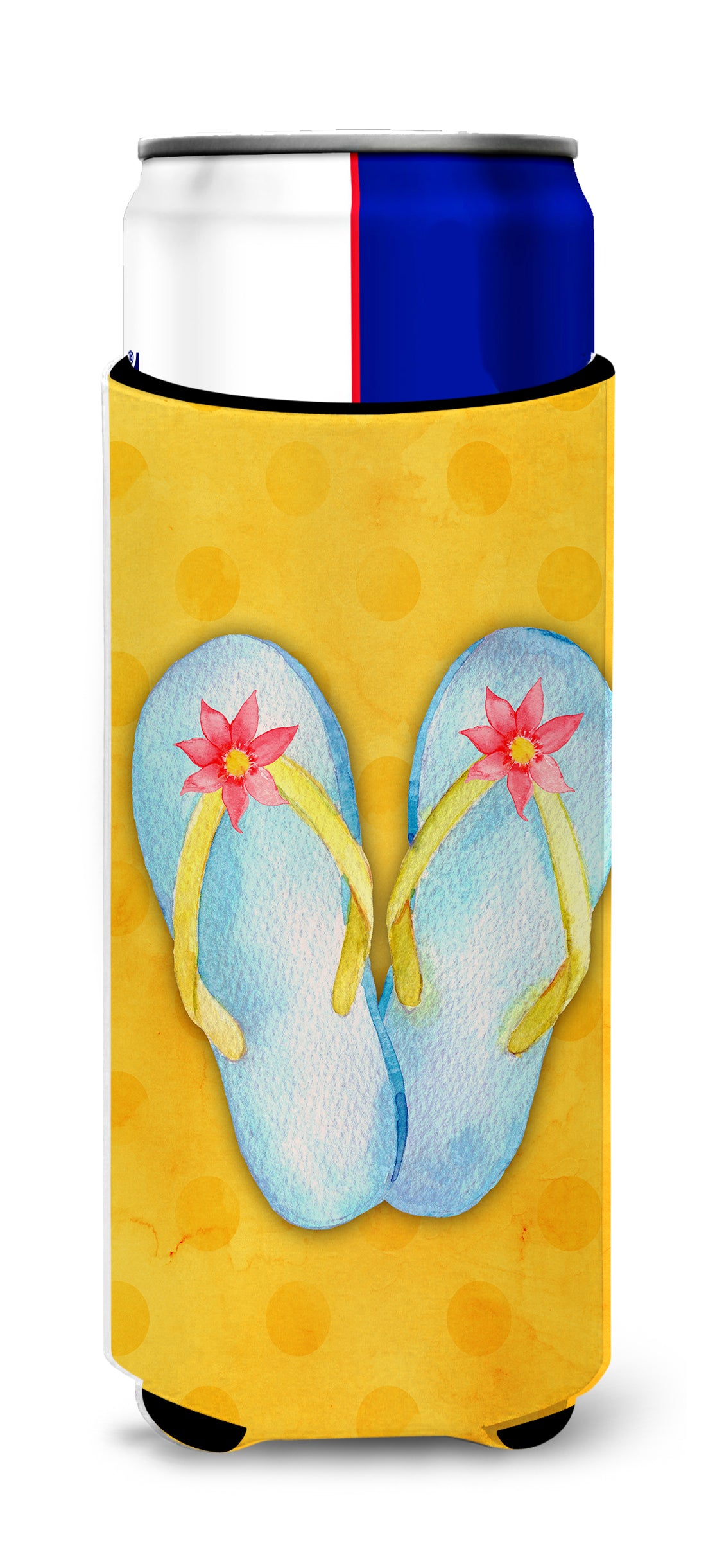 Flip Flops Yellow Polkadot  Ultra Hugger for slim cans BB8182MUK  the-store.com.