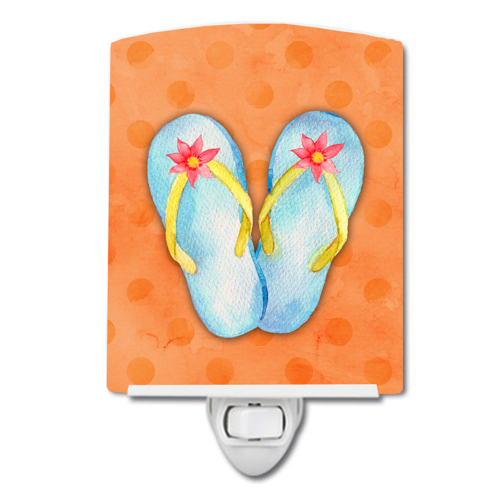 Flip Flops Orange Polkadot Ceramic Night Light BB8183CNL - the-store.com