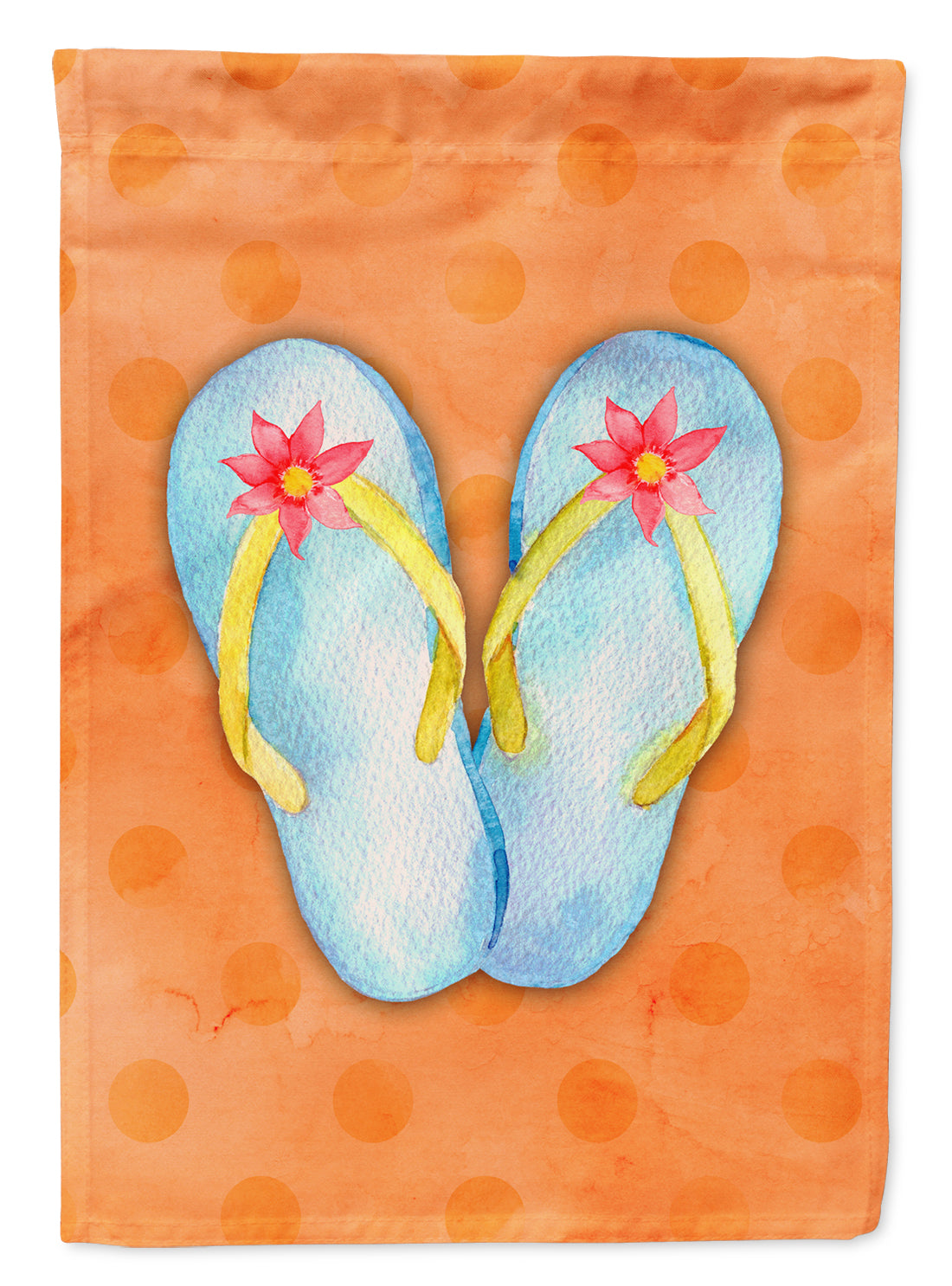 Flip Flops Orange Polkadot Flag Garden Size BB8183GF  the-store.com.